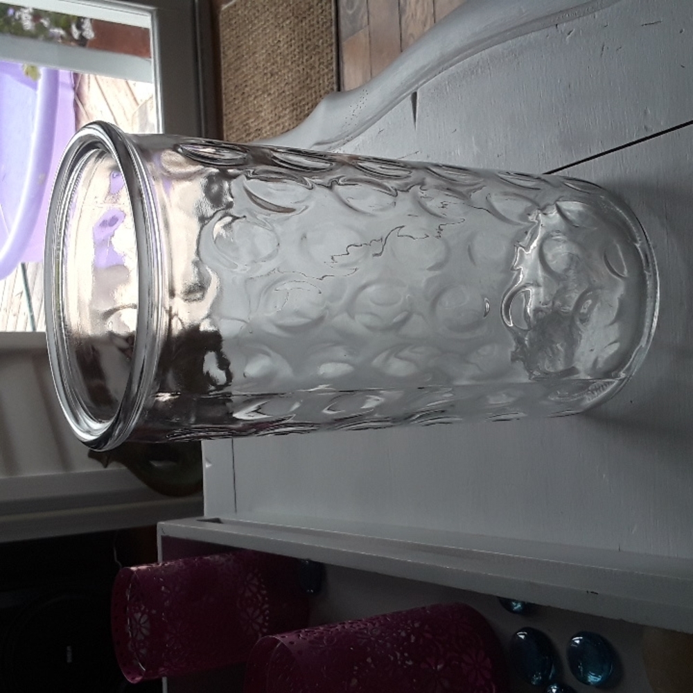 ♥️VINTAGE♥️clear tall 'bubble' glass vase